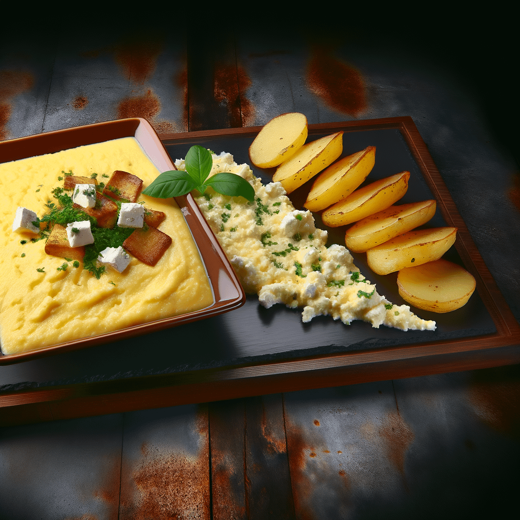 Montenegrin Creamy Cheese Polenta With Herb Potatoes