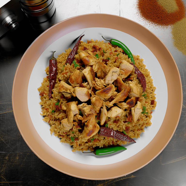 Uae Inspired Aromatic Chicken And Cracked Wheat Pilaf