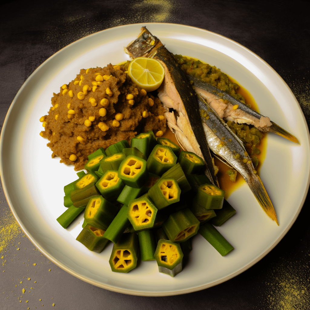 Bajan Flying Fish With Spiced Cornmeal And Okra