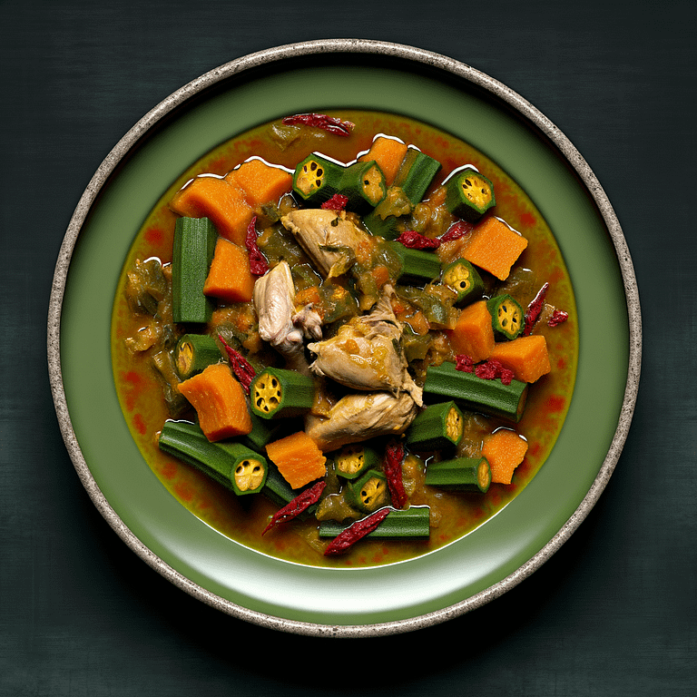 Angolan Chicken Okra Stew With Butternut Squash